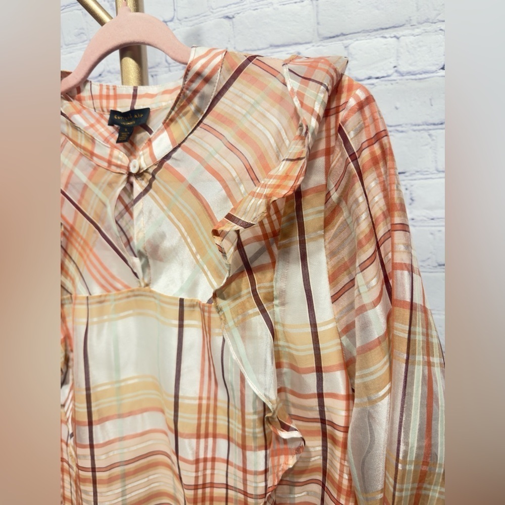 Anthropologie Current Air Polly Ruffled Peasant Blouse size Large, Like New!!! - Picture 8 of 15